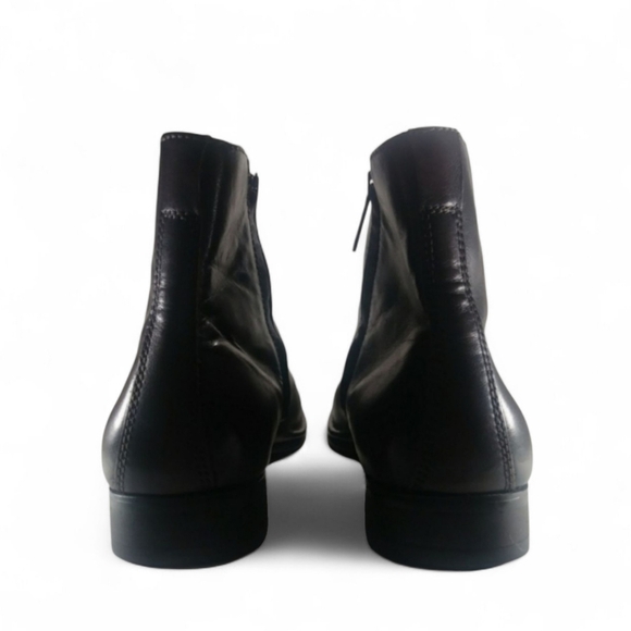 Kenneth Cole Mahogany "Dry Run" Modern Short Boot Square Ankle Brown Leather 9 - Picture 7 of 8